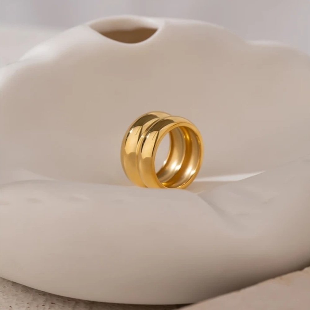 Gold Minimalist Architectural Ring